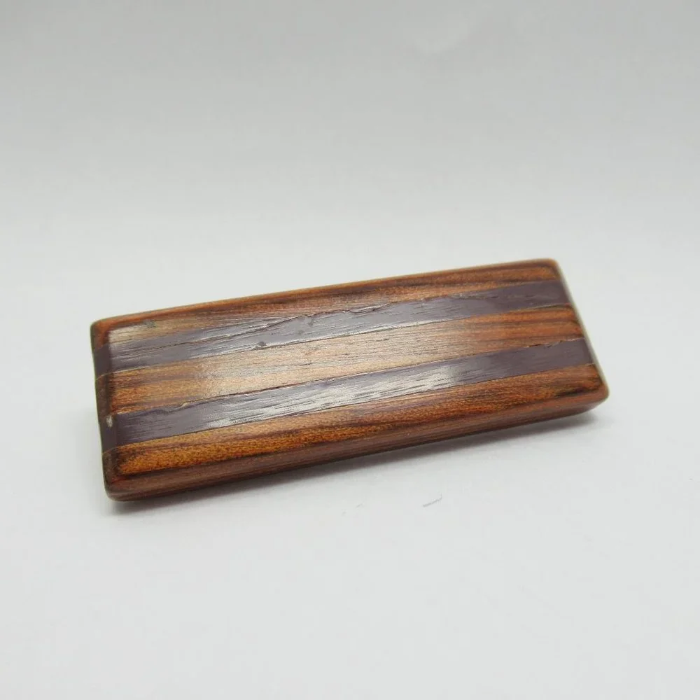 Wood Inlay Brooch
